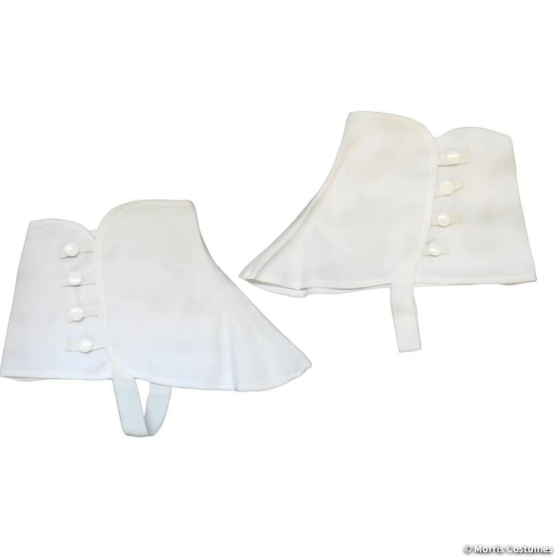 Adults White Canvas Spats - Large/Extra Large